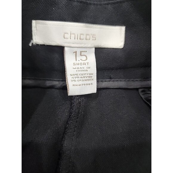 Chico's Pants Black Straight Leg Pants Side Zipper High Rise Women's 10S 10 - Picture 5 of 6